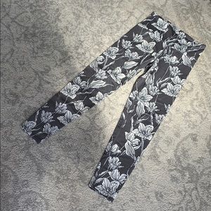 JoyLab Gray, White, and Black Floral Leggings